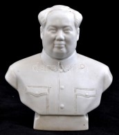 Mao-Ce-Tung Büszt, Jelzés Nélkül, Fehér Mázas, Kopott, M:13 Cm - Sonstige & Ohne Zuordnung