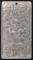 Tibeti Ezüst (Ag. 50% Alatti Ezüst Tartalommal)  Sárkányos Plakett, Jelzett, 9,5×5 Cm - Sonstige & Ohne Zuordnung