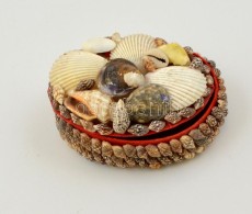 Kagylókkal Díszített ékszertartó Dobozka, 10x8x4,5 Cm - Sonstige & Ohne Zuordnung