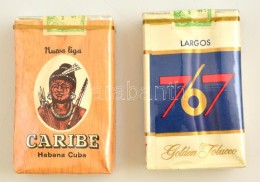 'CARIBE' Kubai, Bontatlan Csomag Cigaretta + 'LARGOS 767' Kubai, Bontatlan Csomag Cigaretta - Other & Unclassified