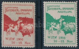 1906 Foxterrier Kiállítás 2 Klf Levélzáró - Ohne Zuordnung
