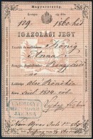 1860 Igazolási Jegy Alsórönöki RongyszedÅ‘ Részére - Unclassified