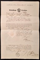 1860 Entlassungs-Certifiat. Elbocsátó Bizonylat  Osztrák Huszárezredben Szolgált... - Unclassified