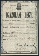 1861 Igazolási Jegy Marhahajtó Részére, Báró Mesznil... - Ohne Zuordnung