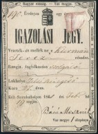 1861 Igazolási Jegy Magyar Címerrel FelsÅ‘szénégetÅ‘i Lakosnak / Hungarian ID Forl... - Unclassified