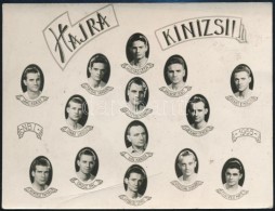 1955 'Hajrá Kinizsi!' - Futballcsapat Tablóképe 14 Db Nevesített Portréval, 9x12... - Sonstige & Ohne Zuordnung