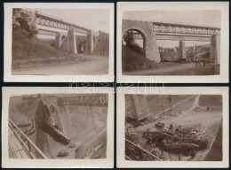 1931 Biatorbágyi Merénylet Fotói, A Viadukt és A Vonat Roncsai, 4 Db, 9x6,5 Cm - Sonstige & Ohne Zuordnung