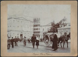 Cca 1910 Piazza Pia, Róma, Feliratozva, Kartonra Ragasztva, 14×19 Cm - Sonstige & Ohne Zuordnung