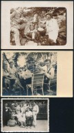 Cca 1930-1950 Borozgató Társaságok, 3 Db Fotó, 6x9 és 9x13 Cm Között - Sonstige & Ohne Zuordnung
