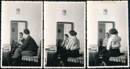 Cca 1935-1940 Tükörben, 3 Db Fotó, 14x9 Cm - Sonstige & Ohne Zuordnung