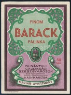 Cca 1930 Finom Barack Pálinka Italcímke - Pubblicitari