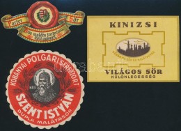 Cca 1930 3 Db Magyar Sörcímke: KÅ‘bányai Polgári SerfÅ‘zde Szent István Dupla... - Pubblicitari