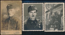 Cca 1910-1942 3 Db KülönbözÅ‘ Katonai Fotó, 9x6 és 10x6 Cm Közötti... - Sonstige & Ohne Zuordnung