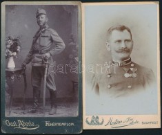 Cca 1910-1914 Katonák MÅ±termi Portréi, 2 Db Keményhátú Fotó Budapesti... - Altri & Non Classificati