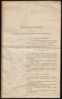 1900 Debrecen. A Városi Tanács Szabályrendelete Vásárok és Nyílt... - Ohne Zuordnung