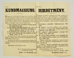 1858 Szombathely, Hirdetmény Rablók és Más GonosztevÅ‘k Körözése... - Other & Unclassified