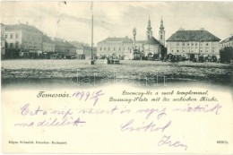 T2 1899 Temesvár, Timisoara; Losonczy Tér, Szerb Templom, Piac / Square, Church, Market - Non Classificati