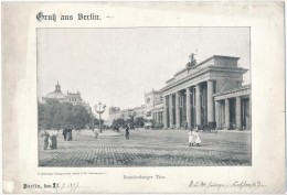 * T3 1899 Berlin, Brandenburger Tor; C. Schneider Verlanganstalt, Riesenpostkarte 26 × 18 Cm / Giant Postcard... - Unclassified