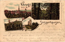 T2/T3 1897 Sangerhausen, Sachsenburgen, Kyffhäuser, Rothenburg, Litho (EK) - Ohne Zuordnung