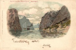 * T2/T3 Naeroyfjord (Norwegen), Steamship, Kunstanstalt Paul Finkenrath Litho (EK) - Ohne Zuordnung