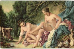 ** T2/T3 Diana Im Bade / Erotic Nude Art Postcard S: Francois Boucher (EK) - Unclassified