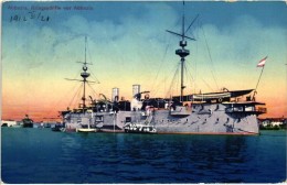 T2/T3 Kriegsschiffe Vor Abbazia / K.u.K. Kriegsmarine Ironclaid Warship By Opatija (kopott Sarkak / Worn Edges) - Ohne Zuordnung