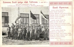 ** T2 Esimene Eesti Polgu Stab Tallinas. Eesti Hymnus / First Estonian National Regiment Officers In Tallinn.... - Ohne Zuordnung