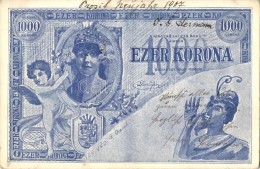 T2/T3 Magyar Lucifer Banktól Ezer Korona, Krampusz / Hungarian Bank Note, Krampus (EK) - Unclassified