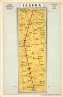 ** T2/T3 Sabena, Belgian Air Lines. Map Of The Brussels-Praha Line. Edit. Cart. R. De. Rouck (EK) - Unclassified