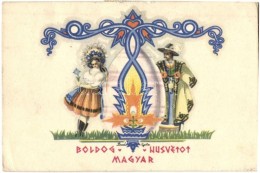 T3 Boldog Magyar Húsvétot / Hungarian Easter Greeting Card, Folklore S: Bozó Gyula (kis... - Ohne Zuordnung