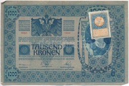 1902. 1000K Szerb Bélyeggel, Hamis(?) Felülbélyegzéssel T:II- - Ohne Zuordnung