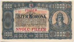 1923. 1000K '8 FILLÉR - NYOLC FILLÉR' Felülnyomással T:II
Adamo K37B - Ohne Zuordnung