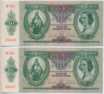 1936. 10P (2x) SorszámkövetÅ‘ Pár T:III - Unclassified