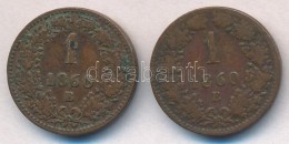 1860B 1kr Cu + 1860E 1kr Cu T:2,2- Ph. - Unclassified