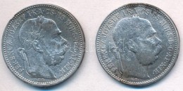 1894KB-1895KB 1K Ag 'Ferenc József' (2xklf) T:2-,3 Patina Adamo K5.1 - Unclassified