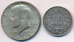 Vegyes: Amerikai Egyesült Államok 1968D 1/2$ Ag 'Kennedy' + Svájc 1928. 1Fr Ag T:1-,2,2-
Mixed:... - Unclassified