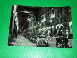 Cartolina Cagliari - Via Roma ( Notturno ) 1955 Ca - Cagliari