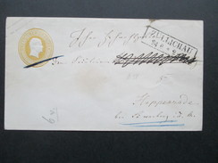 AD Preussen 1853 GA U10 A Stempel R2 Züllichau Nach Hoppenrade. Mit Vermerk / 2x Stempel Ausg. N. 1 - Postwaardestukken