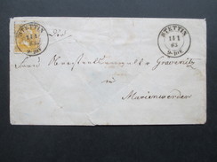 AD Preussen 1859 Nr. 12b EF Stempel K2 Stettin Nach Marienwerder. Deutliche Gebrauchsspuren!!! - Covers & Documents