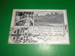 Cartolina Cagliari - X° Congresso Ingegneri Ed Architetti Italiani 1902 - Cagliari