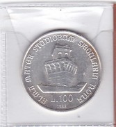 ITALIA   100 LIRE UNIVERSITA DI BOLOGNA  ANNO 1988 ARGENTO  COME DA FOTO - Gedenkmünzen