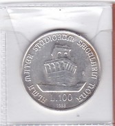 ITALIA   100 LIRE UNIVERSITA DI BOLOGNA  ANNO 1988 ARGENTO  COME DA FOTO - Commémoratives