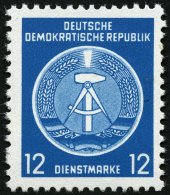 DIENSTMARKEN A D 5xNF (*), 1954, 12 Pf. Grünlichblau, Amtlicher Nachdruck Ohne Aufgedruckten Stempel, Ungummiert, P - Otros & Sin Clasificación