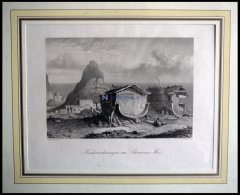 ISRAEL: Fischerwohnungen Am Schwarzen Meer, Stahlstich Von Geyer/French Um 1840 - Litografía