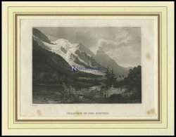 CHAMOUNY, Gesamtansicht, Blick In Das Tal, Stahlstich Von B.I.um 1840 - Lithographien