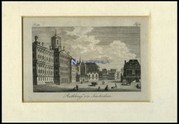 AMSTERDAM: Das Rathaus, Kupferstich Um 1800 - Litografía