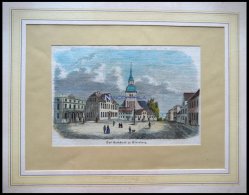 STERNBERG: Das Rathaus, Kolorierter Holzstich Um 1880 - Litografía
