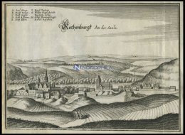 ROTHENBURG An Der SAALE, Gesamtansicht, Kupferstich Von Merian Um 1645 - Litografía