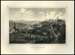 REICHENBACH/SACHSEN, Gesamtansicht Mit Arbeitendem Bauern Im Vordergrund, Stahlstich Von Rohbock/Richter Um 1850 - Lithographies
