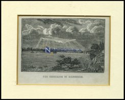MANNHEIM: Der Rheindamm, Holzstich Von Heunisch Um 1840 - Lithographien